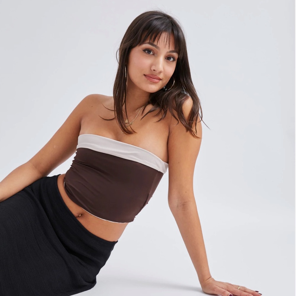 Susamusa brown/beige nova tube top